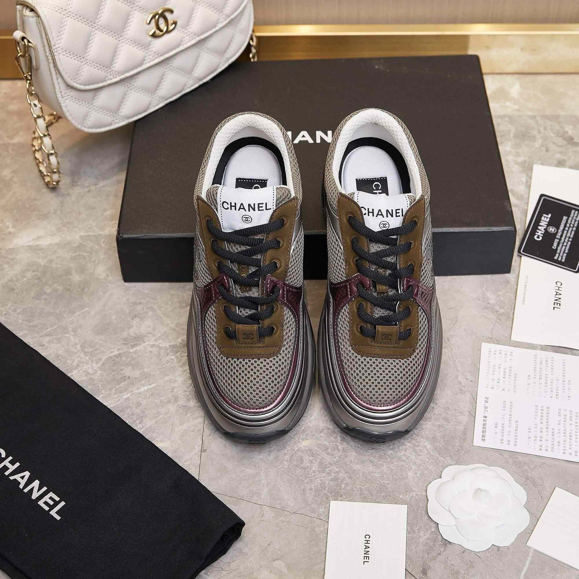 Chanel Fabric & Laminated Sneakers - EUR FASHION