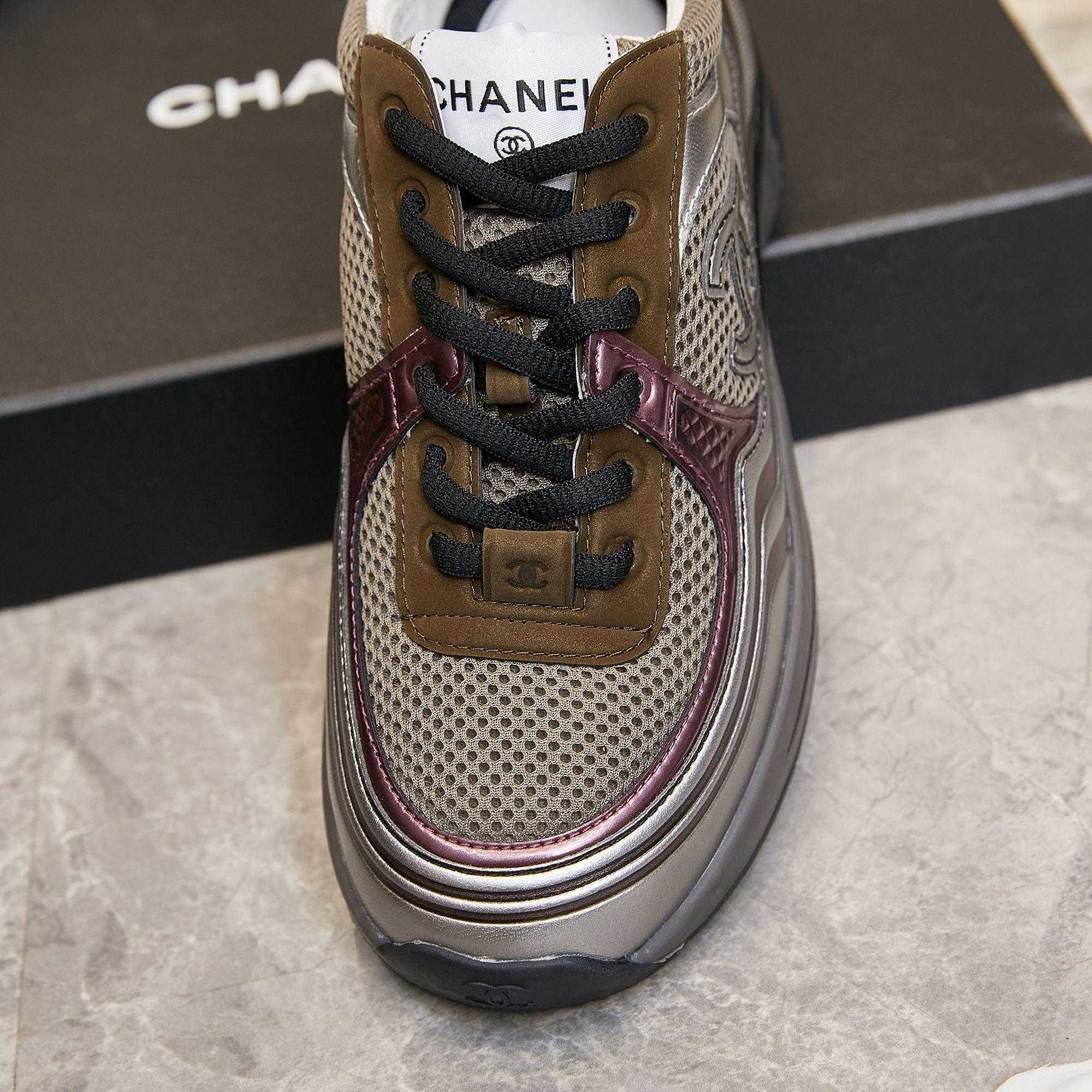 Chanel Fabric & Laminated Sneakers - EUR FASHION