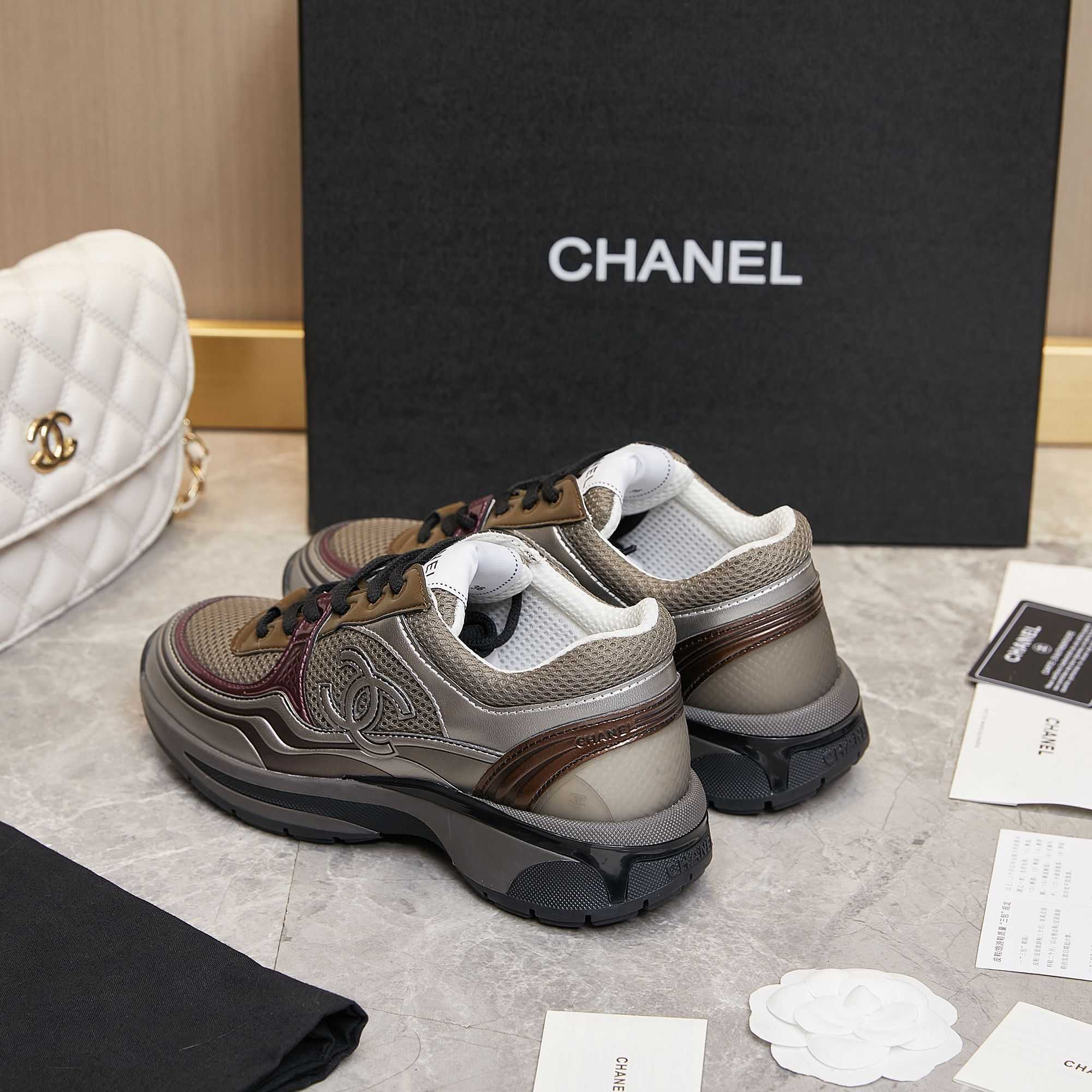 Chanel Fabric & Laminated Sneakers - EUR FASHION