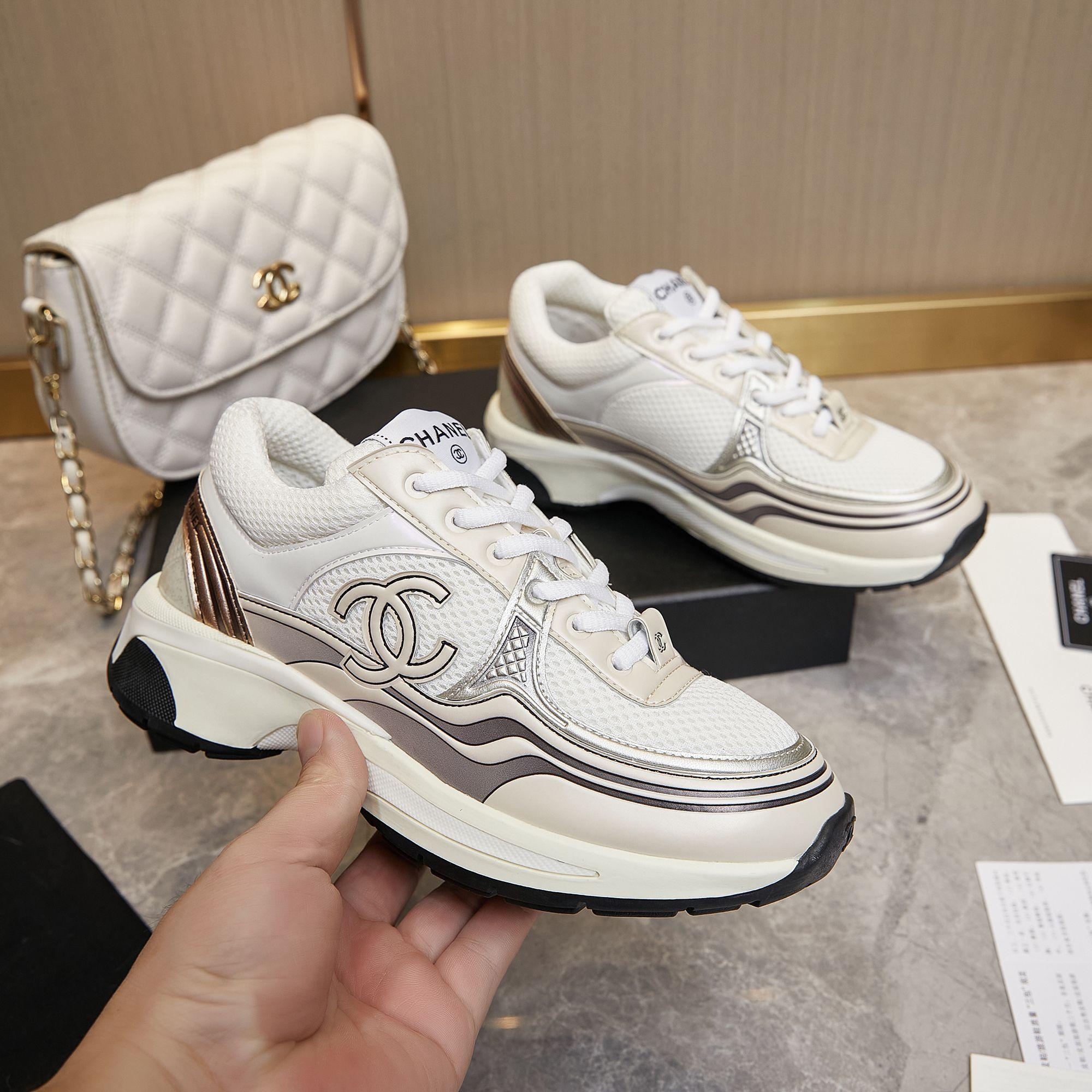 Chanel Fabric & Laminated Sneakers - EUR FASHION