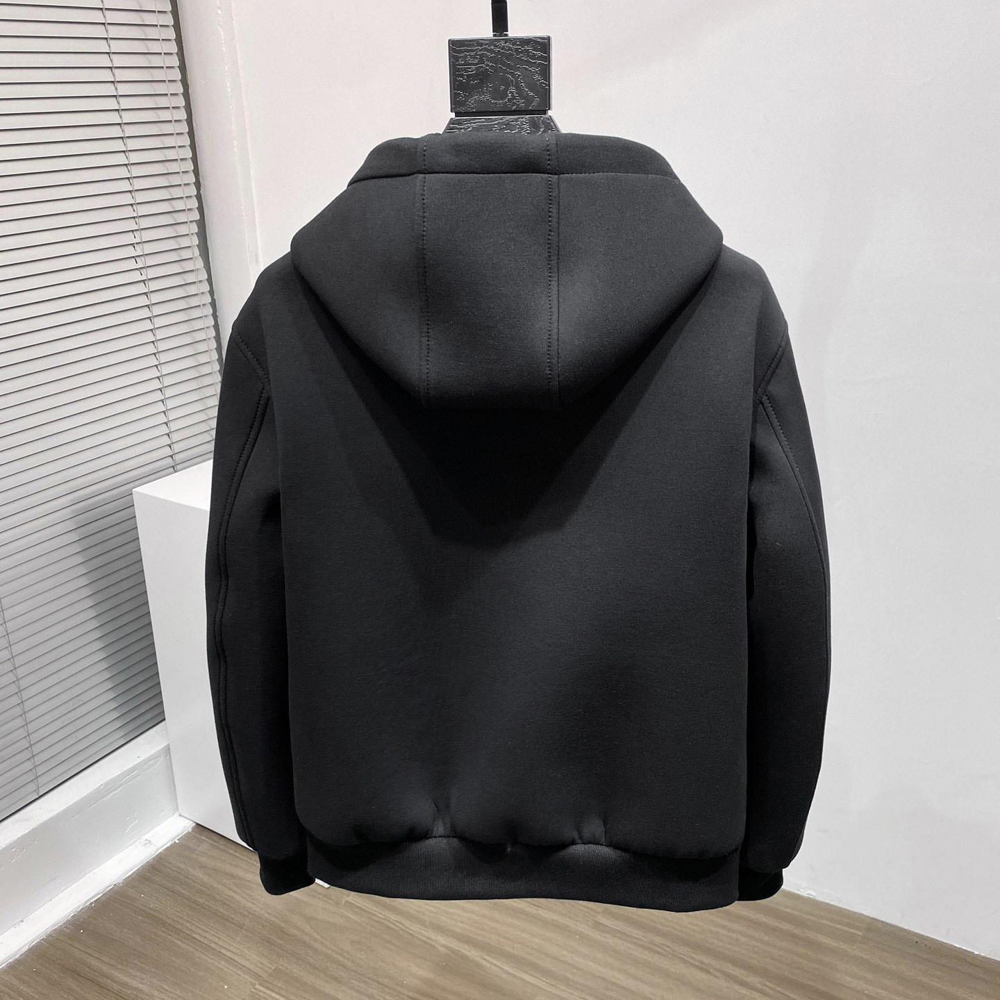 Prada Technical Fleece And Leather Hoodie Jacket - EUR FASHION