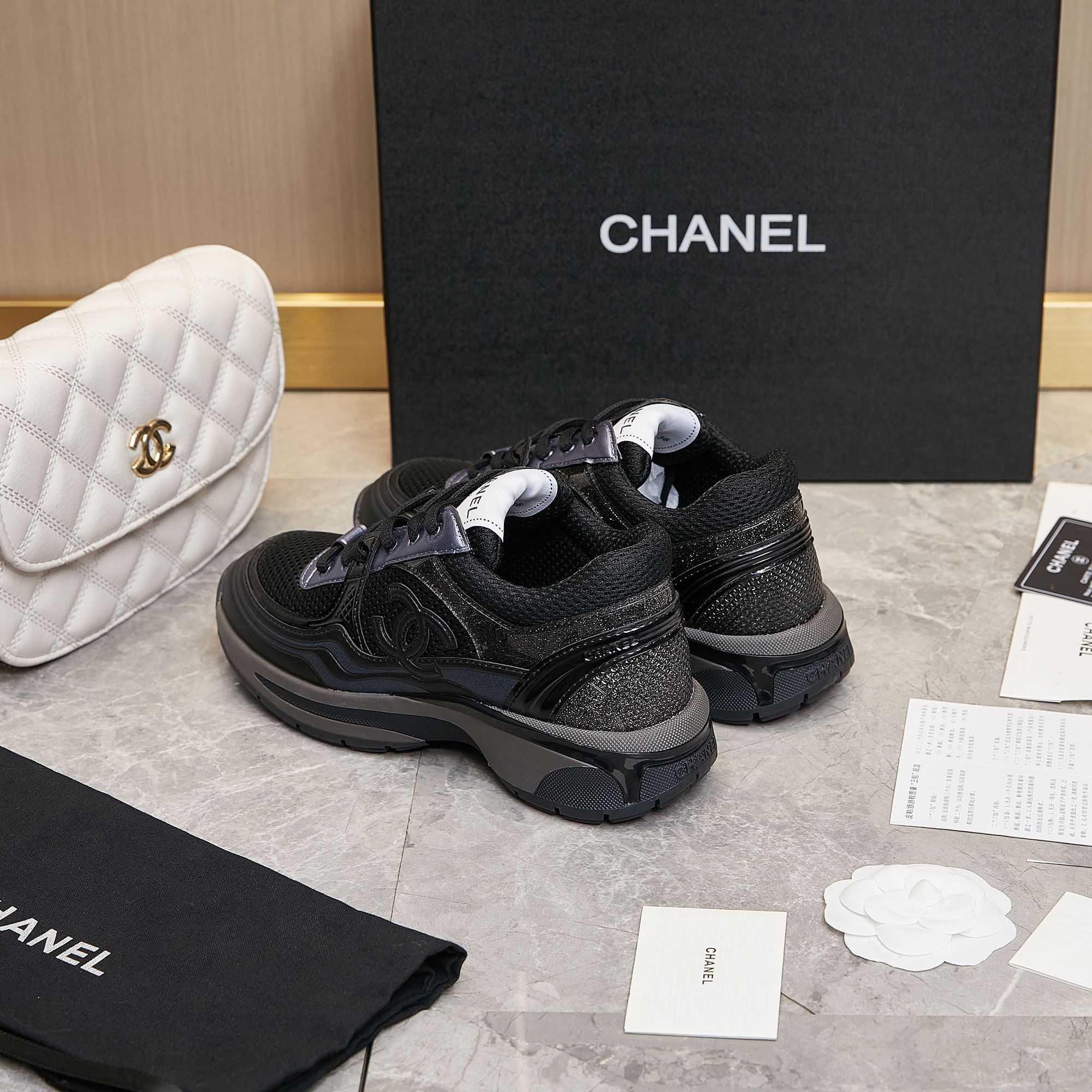 Chanel Fabric & Laminated Sneakers - EUR FASHION