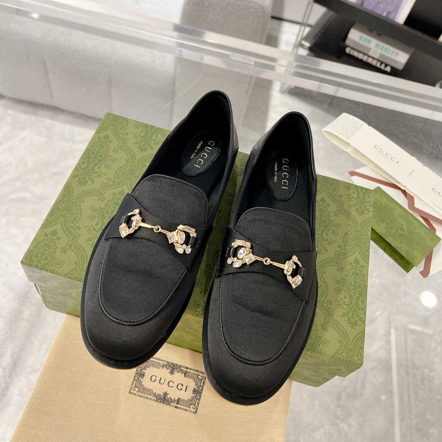 Gucci Women's Horsebit Loafer With Crystals - EUR FASHION