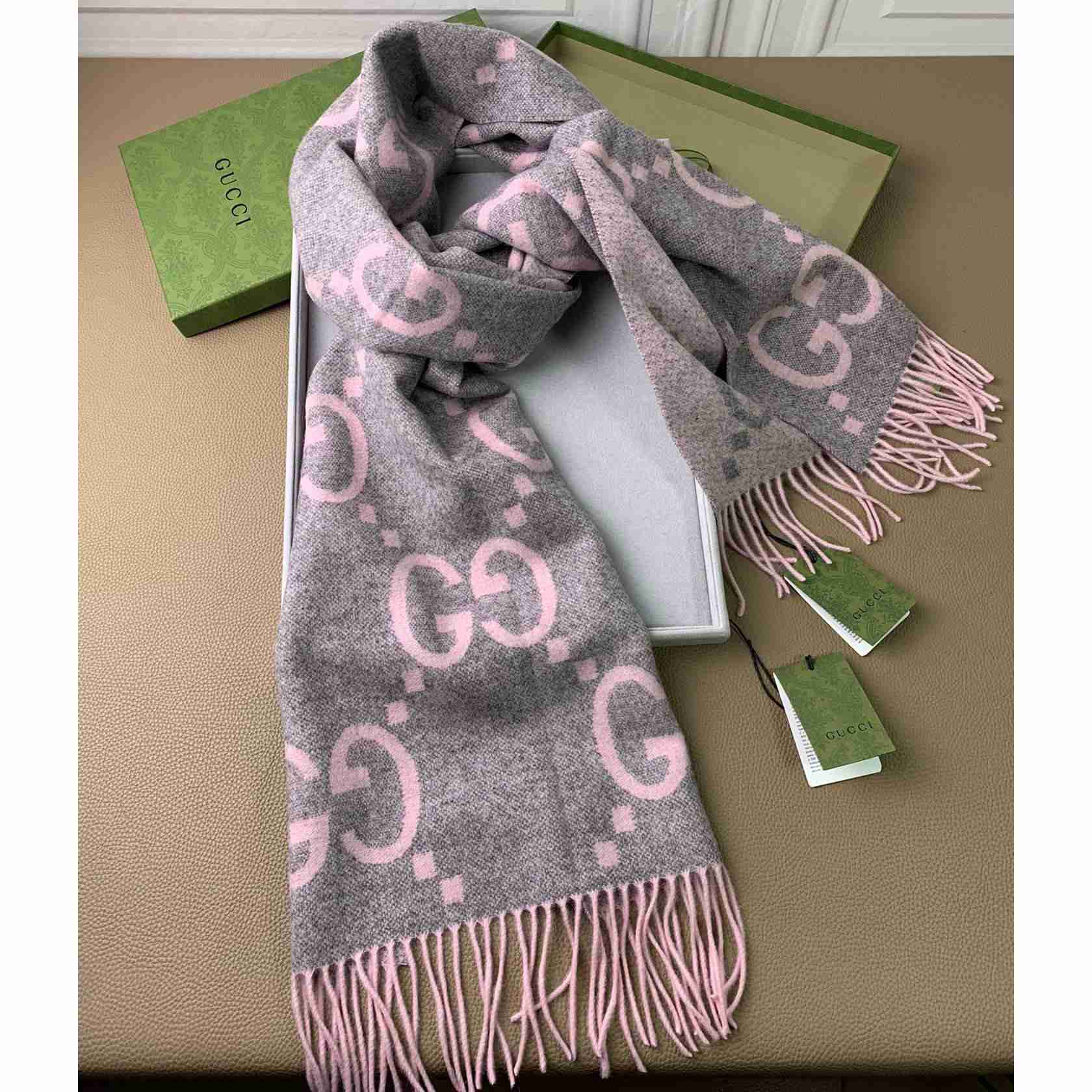 Gucci GG Cashmere Jacquard Scarf - EUR FASHION