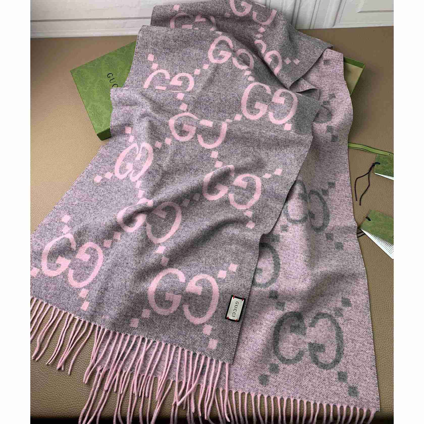 Gucci GG Cashmere Jacquard Scarf - EUR FASHION