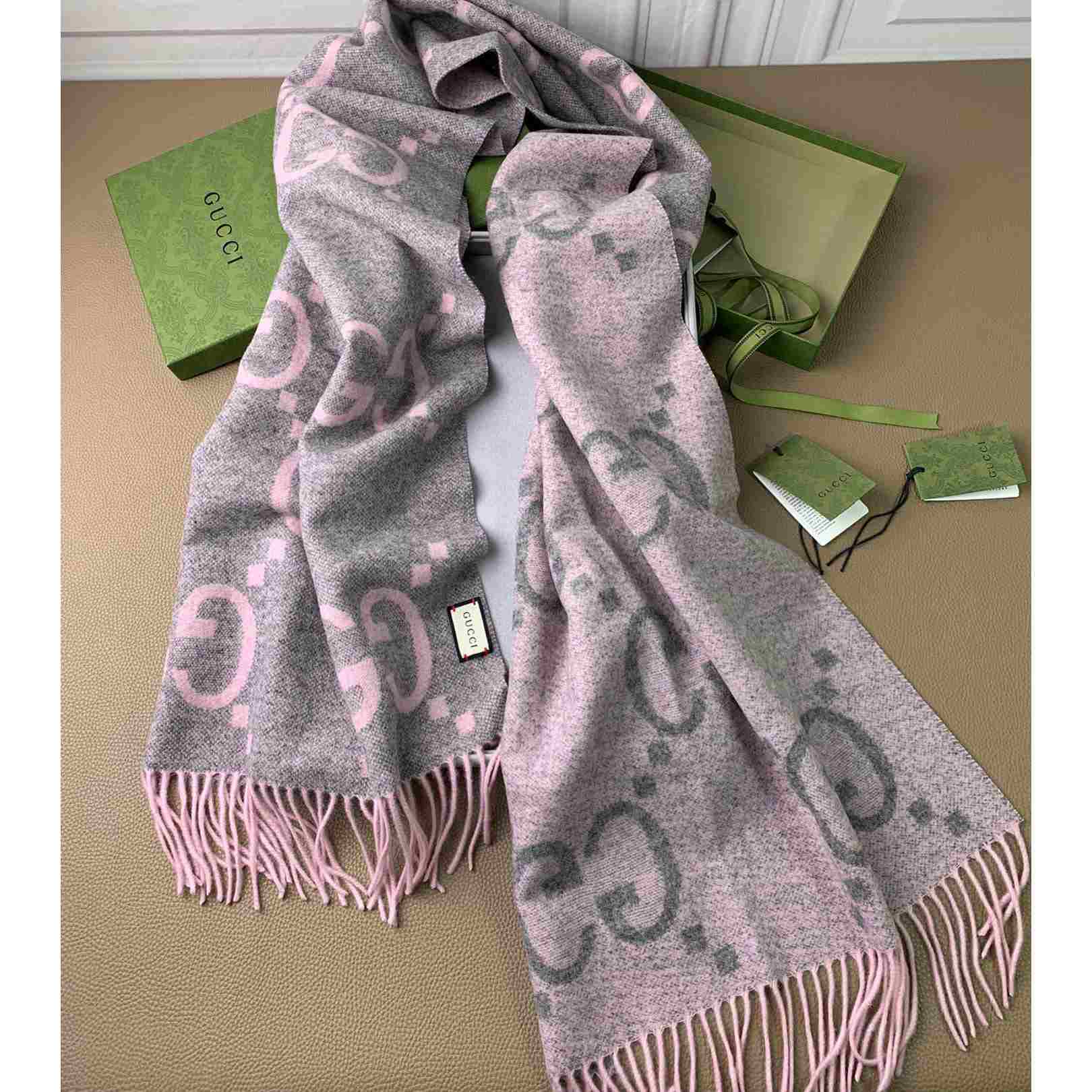 Gucci GG Cashmere Jacquard Scarf - EUR FASHION