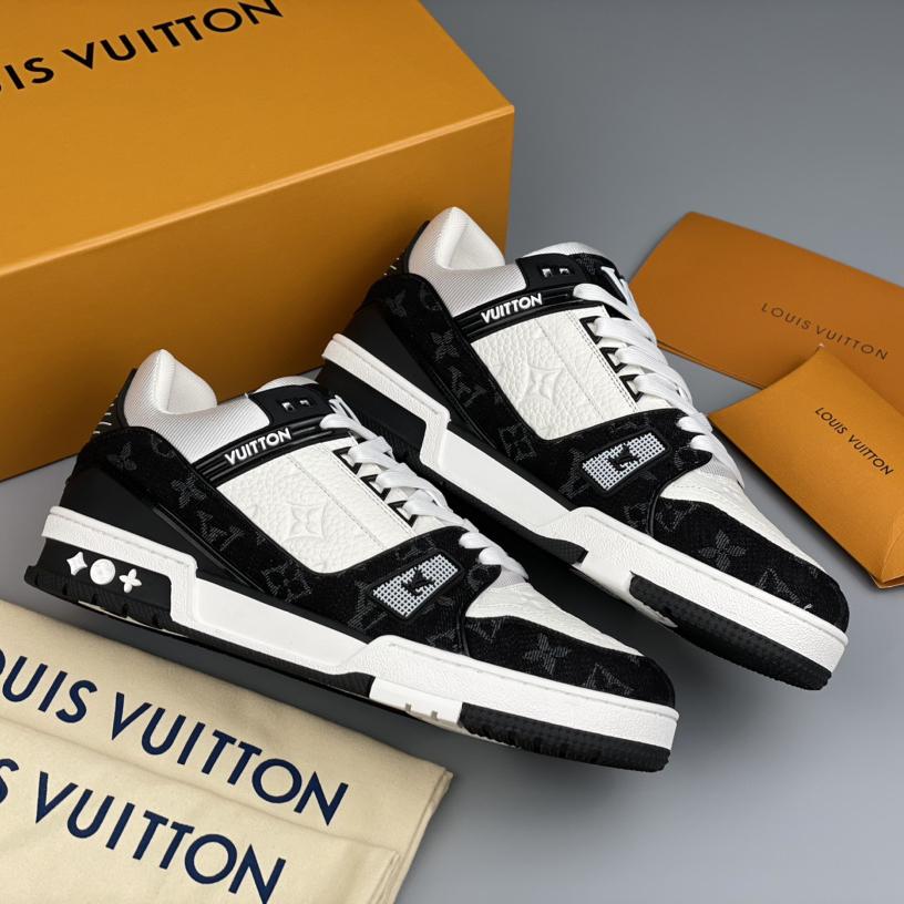 Louis Vuitton Trainer Sneaker In Blakc&White(Upon UK Size) - EUR FASHION