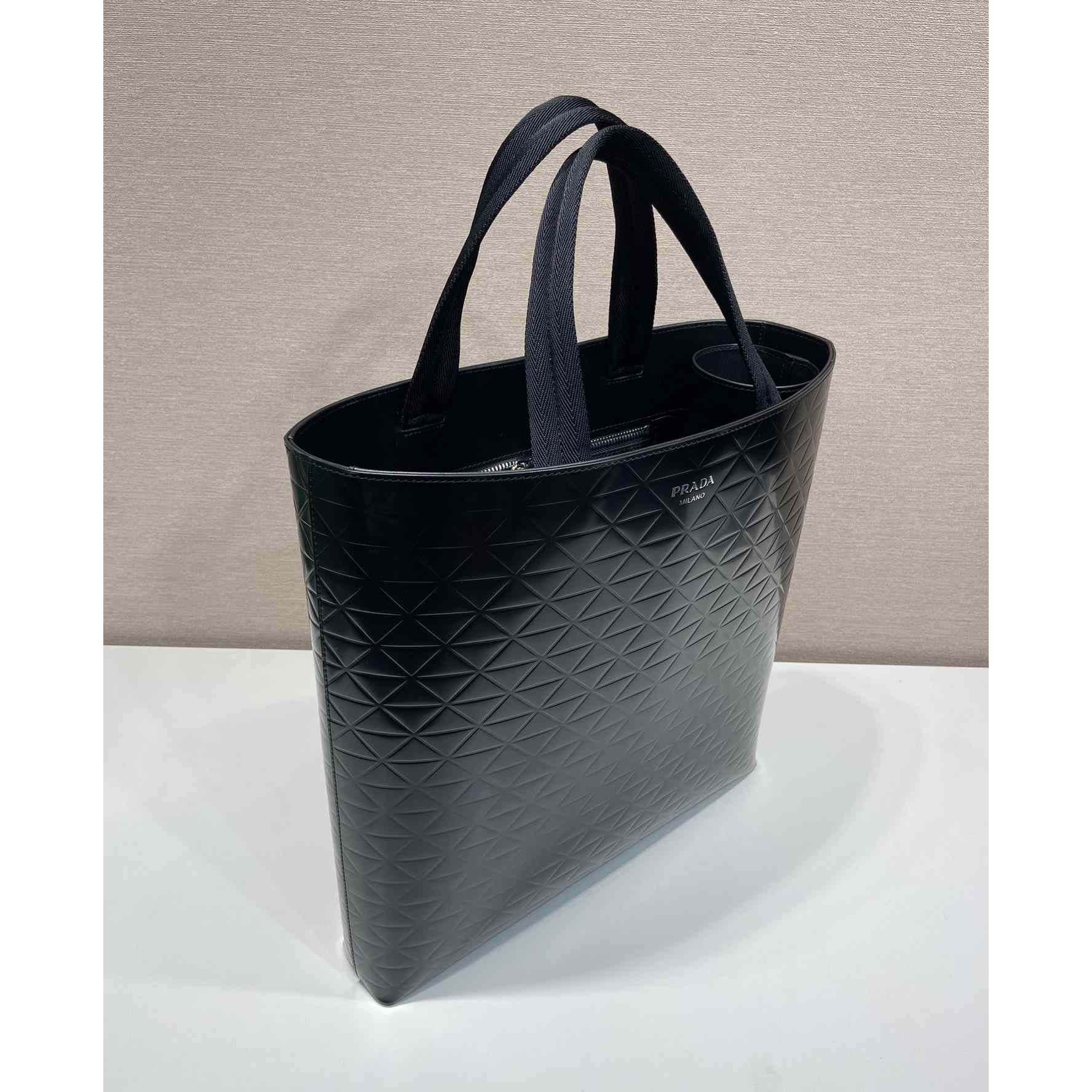 Prada Brushed Leather Tote Bag With Water Bottle - EUR FASHION