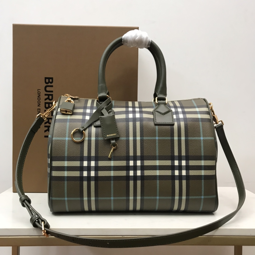 Burberry Check Medium Bowling Bag  - EUR FASHION