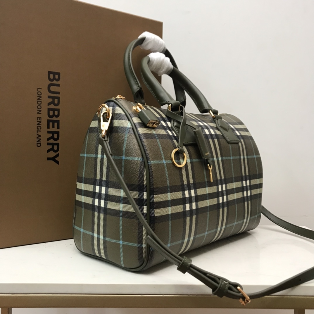 Burberry Check Medium Bowling Bag  - EUR FASHION