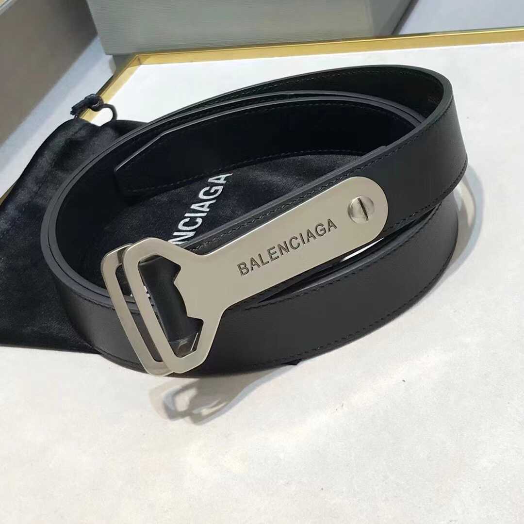 Balenciaga Bottle Opener D Ring Belt In Black - EUR FASHION