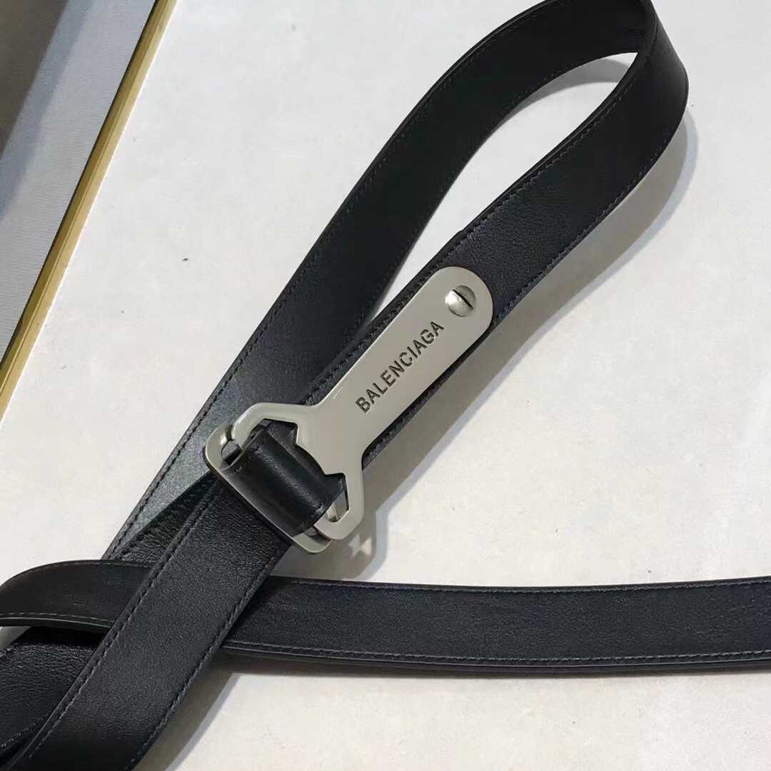 Balenciaga Bottle Opener D Ring Belt In Black - EUR FASHION