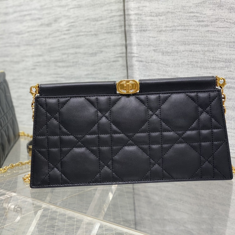 Dior Caro Colle Noire Clutch With Chain - EUR FASHION