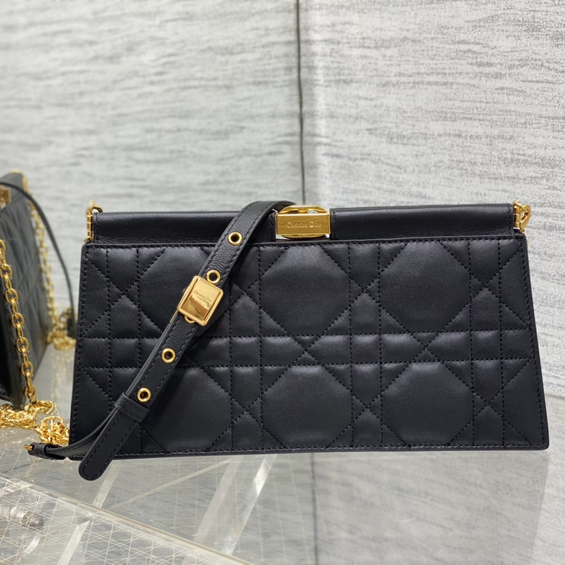 Dior Caro Colle Noire Clutch With Chain - EUR FASHION