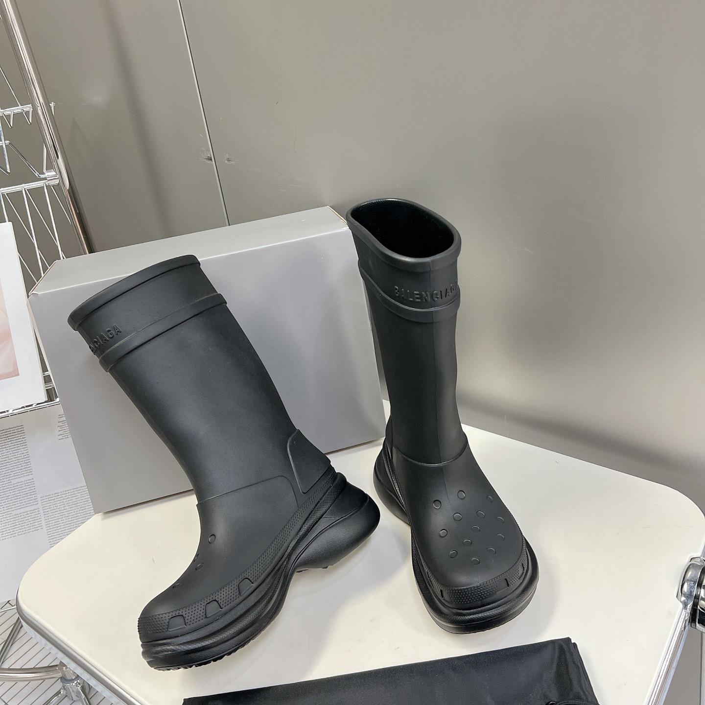 Balenciaga Crocs™ Boot In Black Rubber - EUR FASHION