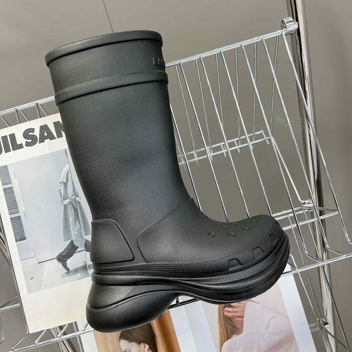 Balenciaga Crocs™ Boot In Black Rubber - EUR FASHION