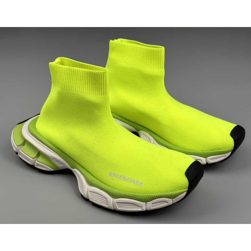 Balenciaga 3XL Sock Recycled Knit Sneaker In Neon Yellow - EUR FASHION