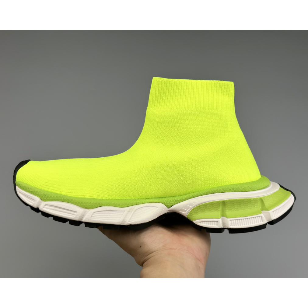 Balenciaga 3XL Sock Recycled Knit Sneaker In Neon Yellow - EUR FASHION