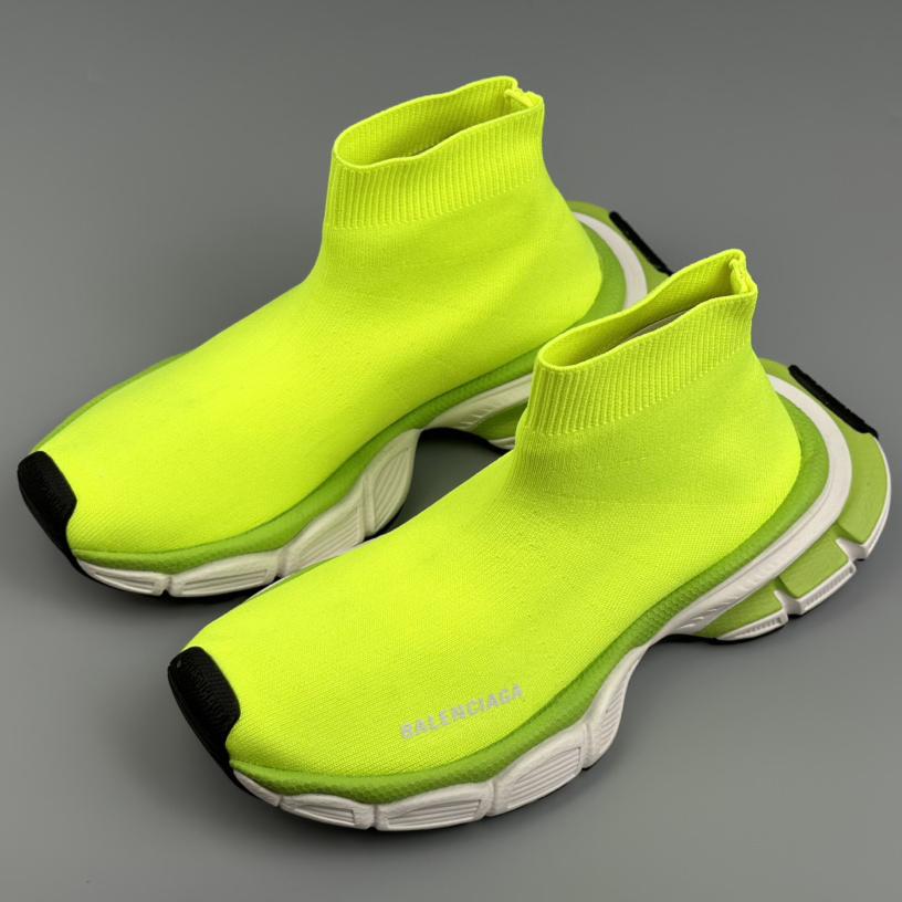 Balenciaga 3XL Sock Recycled Knit Sneaker In Neon Yellow - EUR FASHION