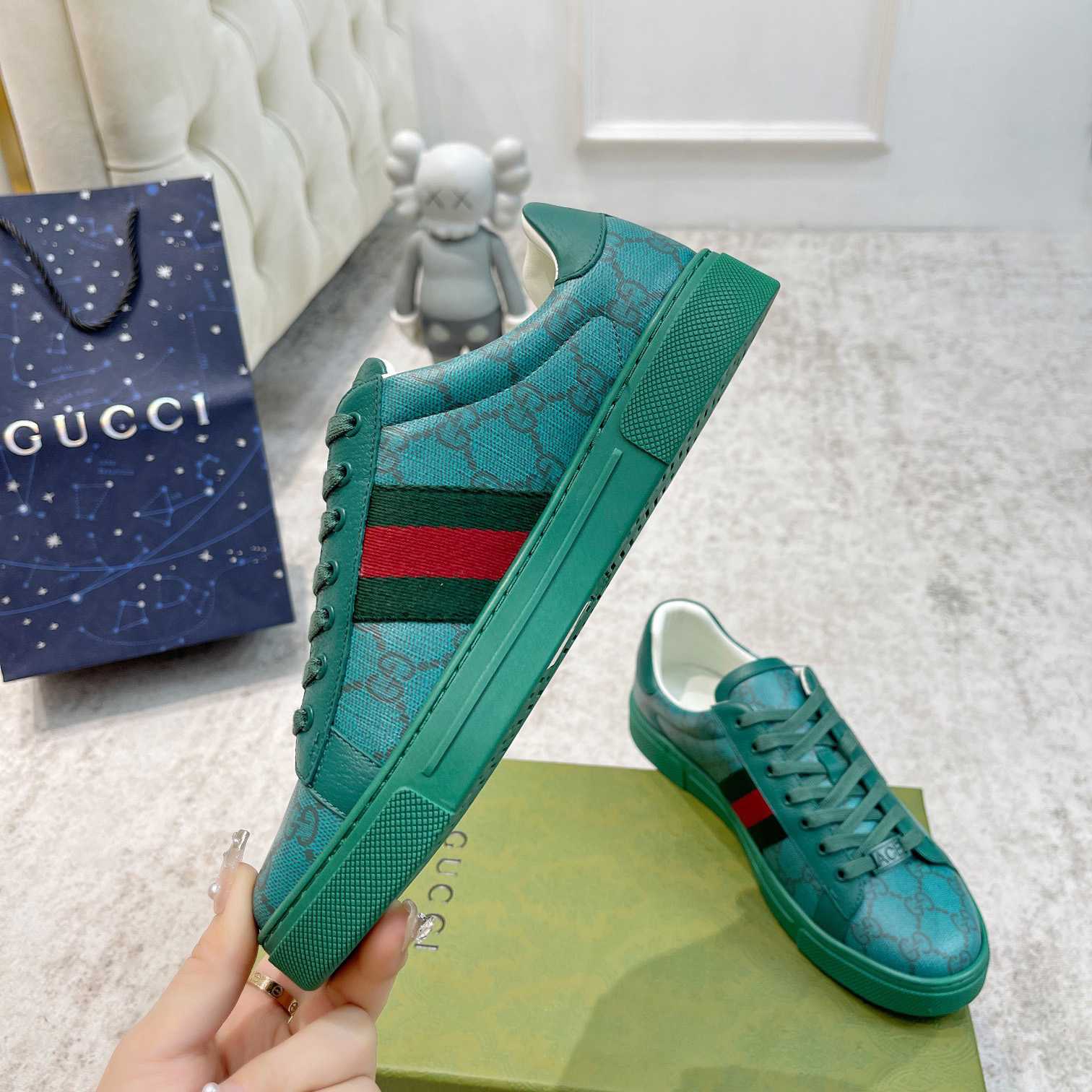 Gucci Ace GG Crystal Canvas Sneaker  - EUR FASHION