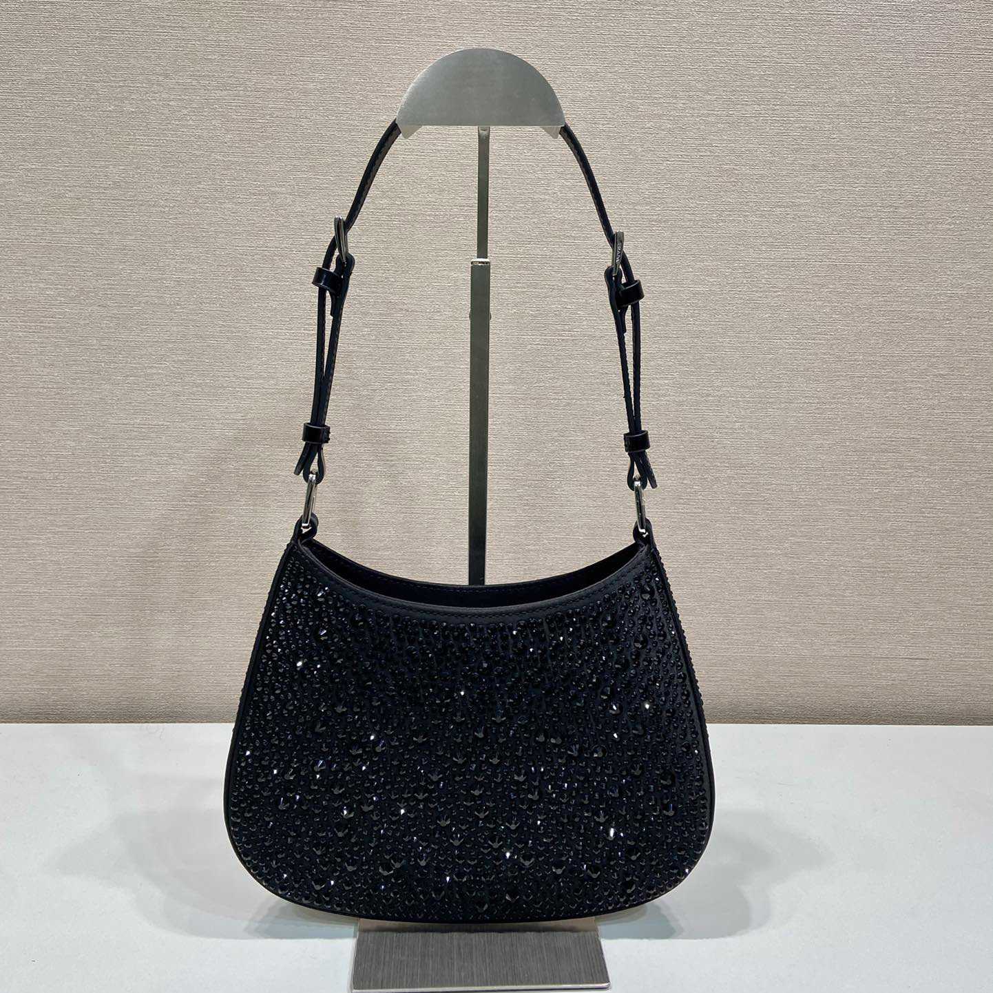 Prada Cleo Satin Bag With Crystals - EUR FASHION