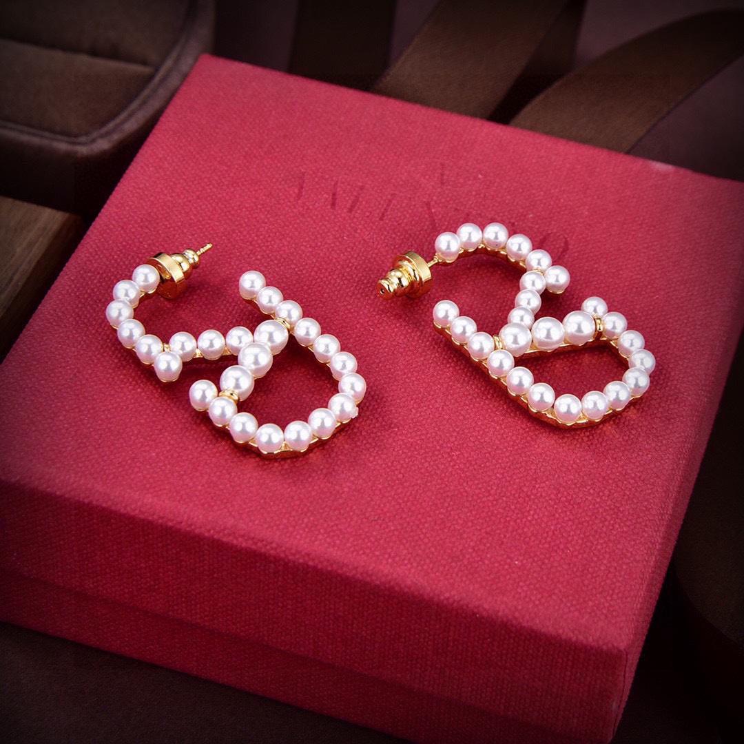 Valenti Garavani VLogo Signature Pearlescent Earrings - EUR FASHION