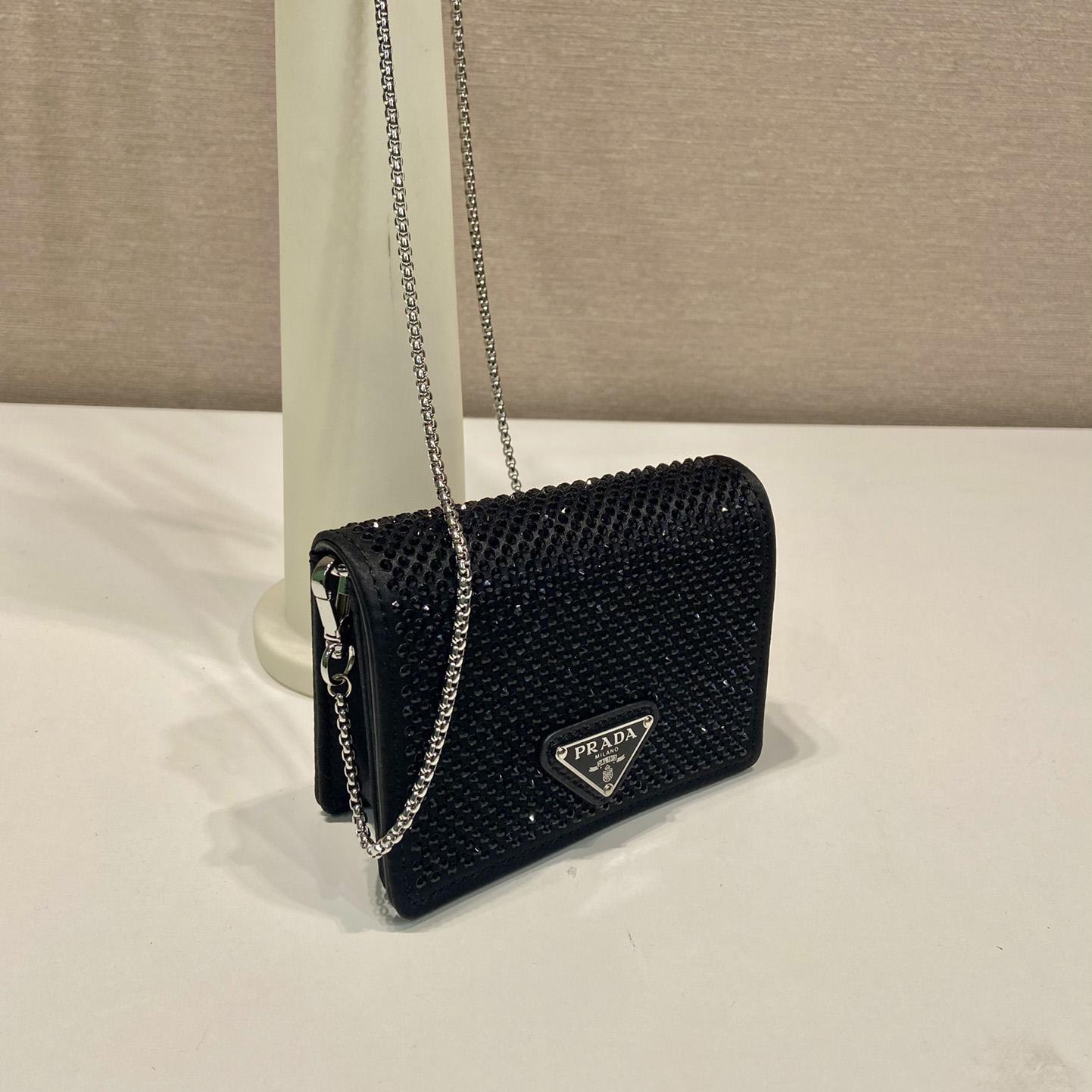 Prada Cardholder With Shoulder Strap And Crystals - EUR FASHION