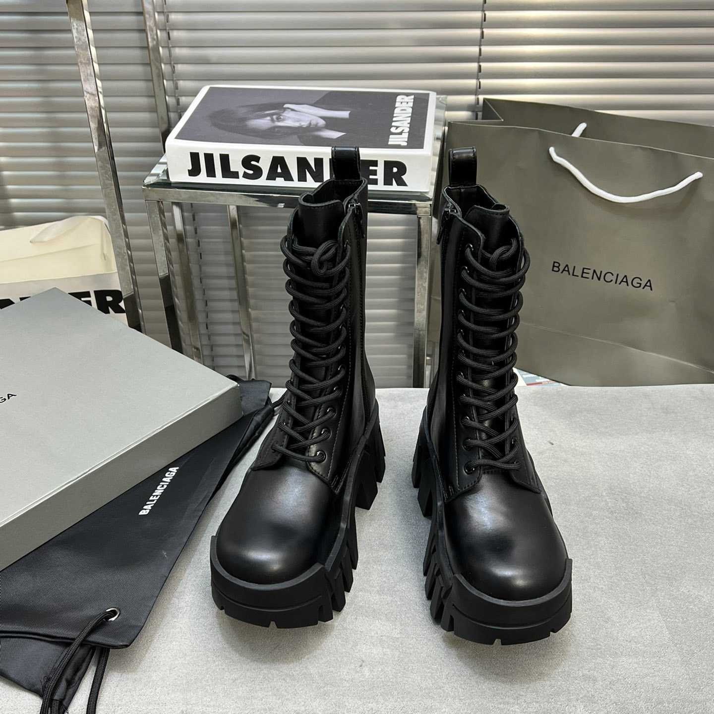 Balenciaga Bulldozer Lace-Up Boot In Black - EUR FASHION