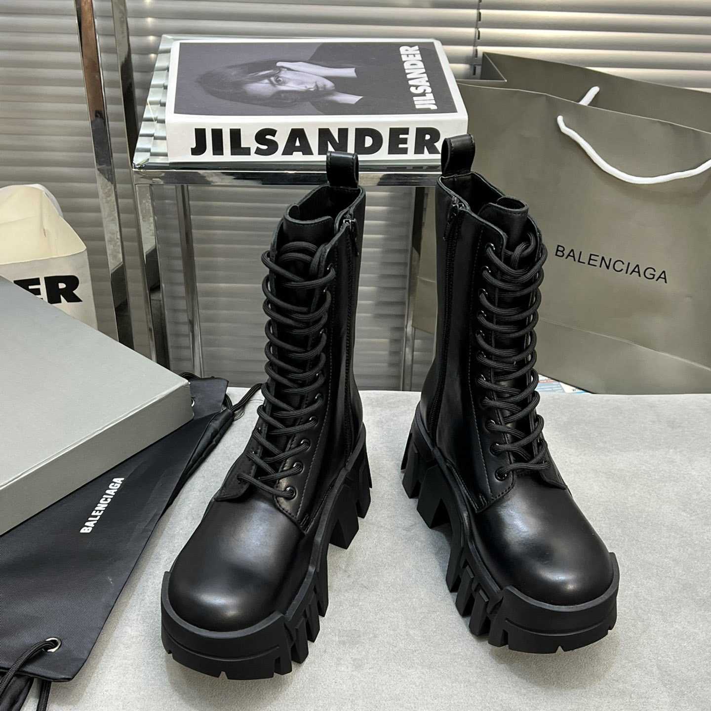 Balenciaga Bulldozer Lace-Up Boot In Black - EUR FASHION