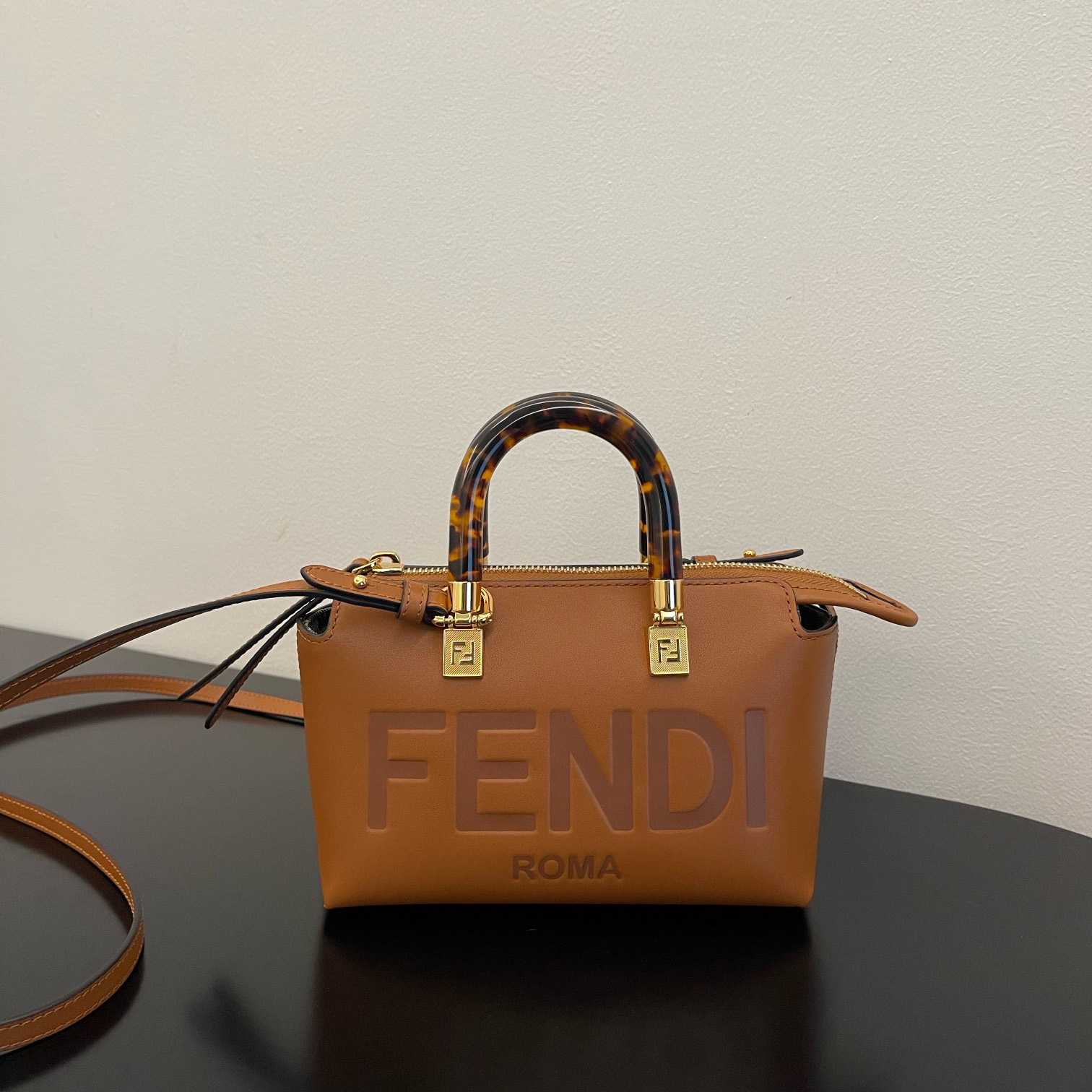 Fendi By The Way Mini Small Brown Leather Boston Bag  - EUR FASHION