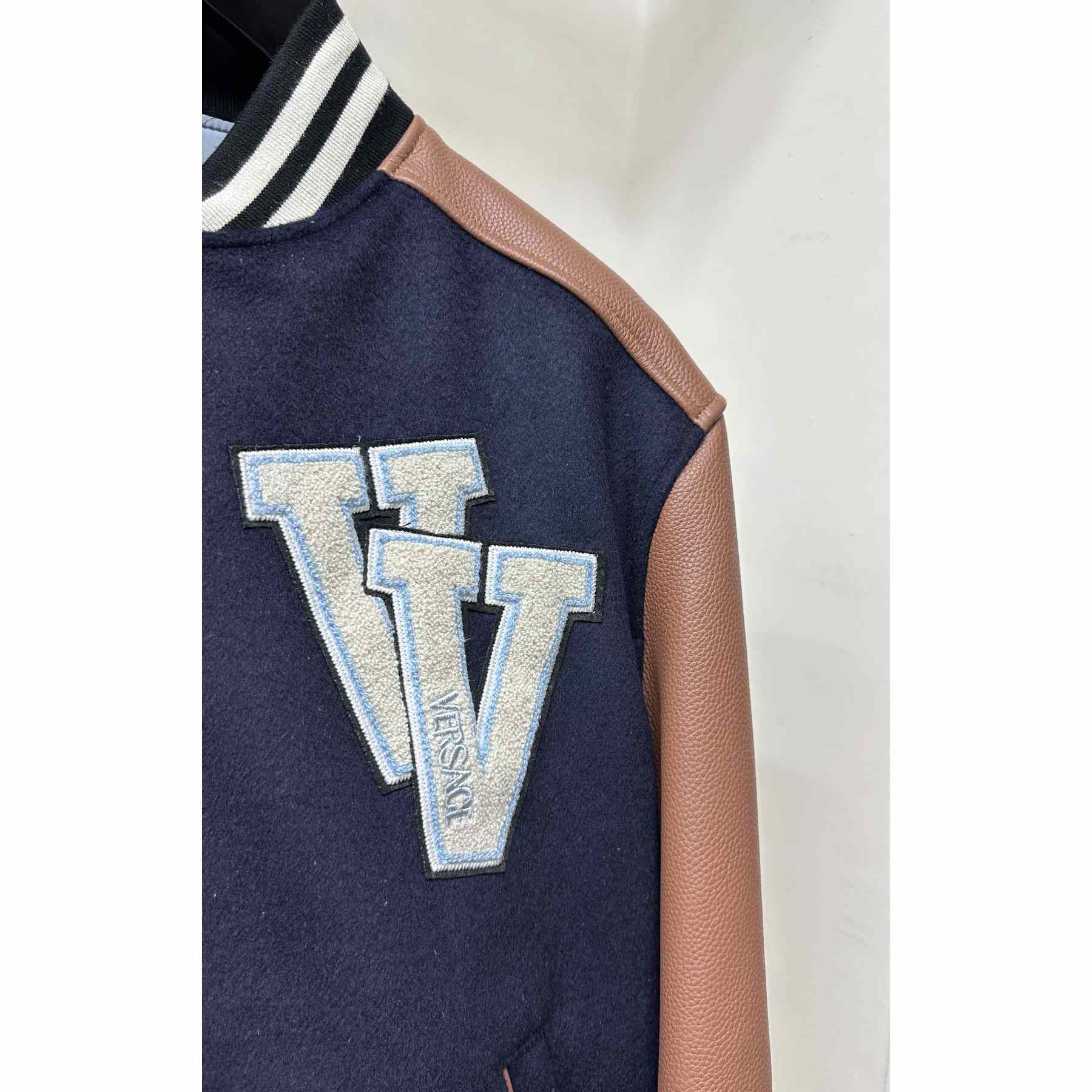 Versace Chest Logo-patch Detail Bomber Jacket - EUR FASHION