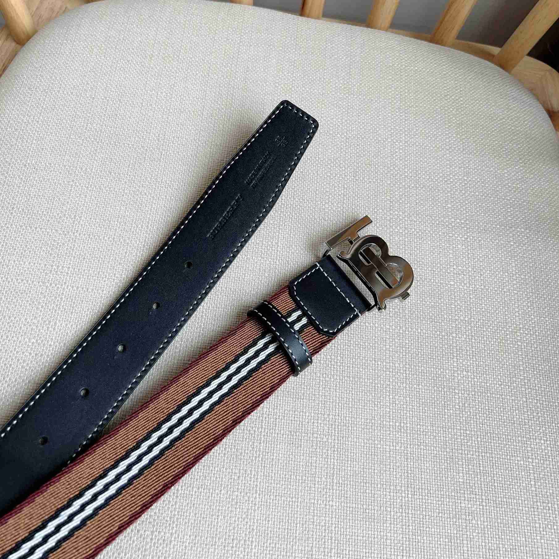 Burberry Icon Stripe Logo-buckle Belt - EUR FASHION