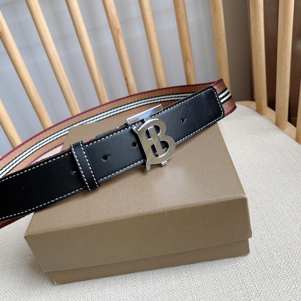 Burberry Icon Stripe Logo-buckle Belt - EUR FASHION