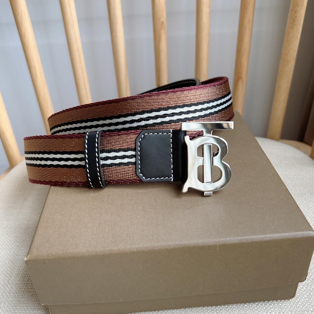 Burberry Icon Stripe Logo-buckle Belt - EUR FASHION