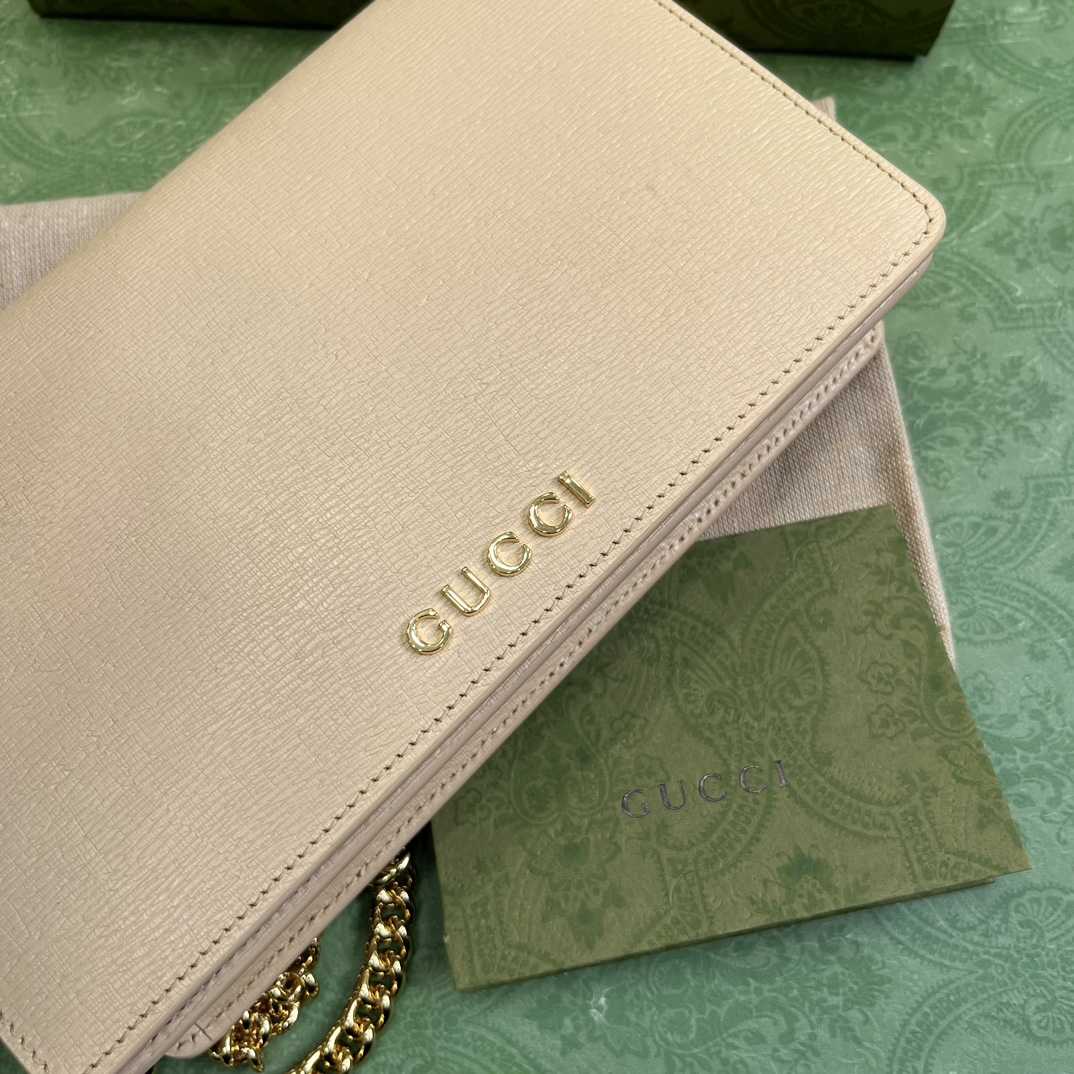 Gucci Chain Wallet With Gucci Script (12.5x 20x 4cm) - EUR FASHION