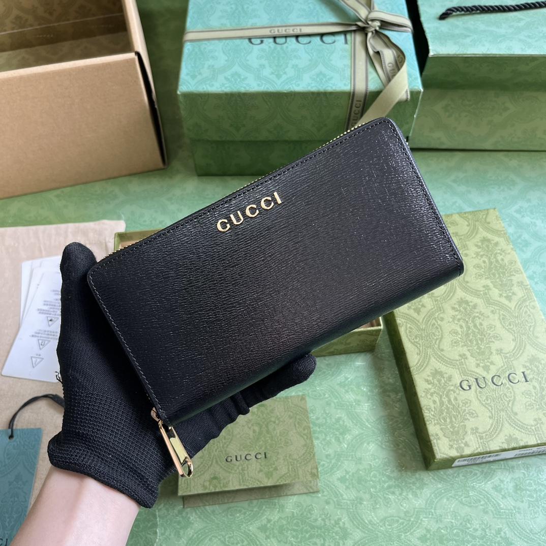 Gucci Zip Around Wallet With Gucci Script (20x 12.5 x4cm) - EUR FASHION