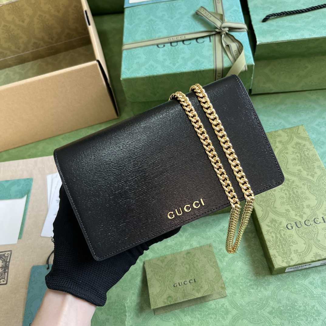 Gucci Chain Wallet With Gucci Script (12.5x 20x 4cm) - EUR FASHION