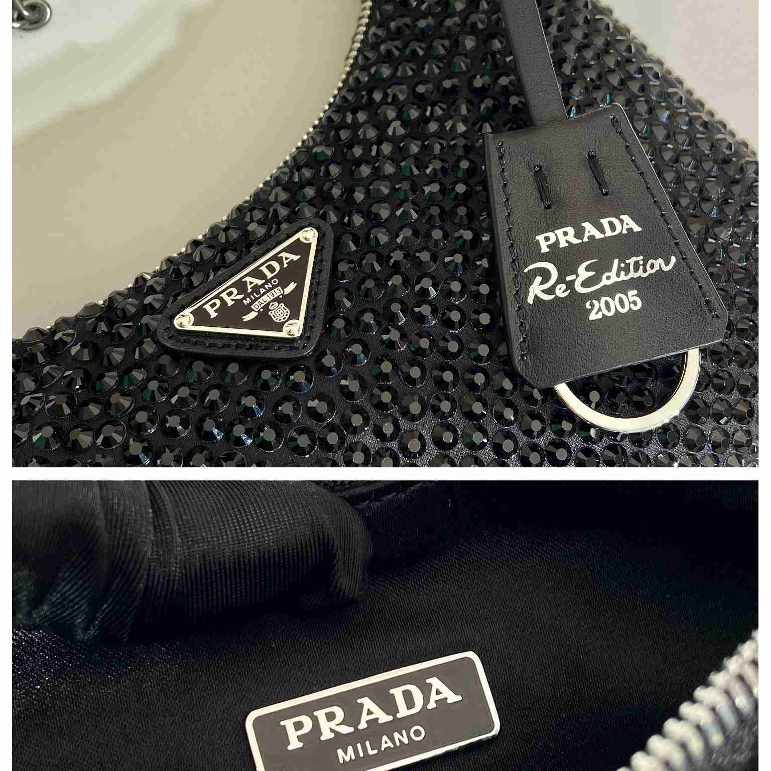 Prada Re-Edition 2005 Satin Bag With Crystals - EUR FASHION