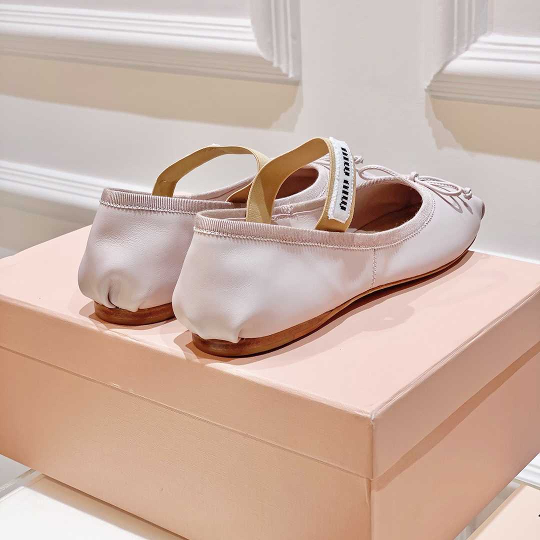 Miu Miu Satin Bow Ballerina Flats - EUR FASHION