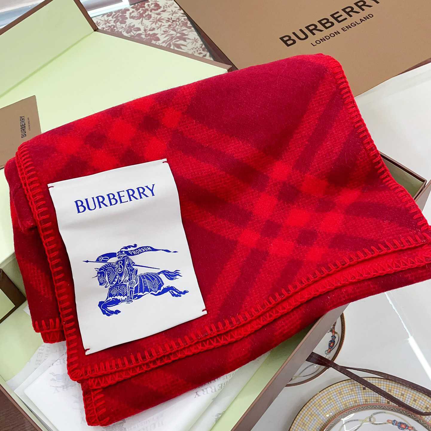 Burberry Check Wool Hooded Scarf - EUR FASHION