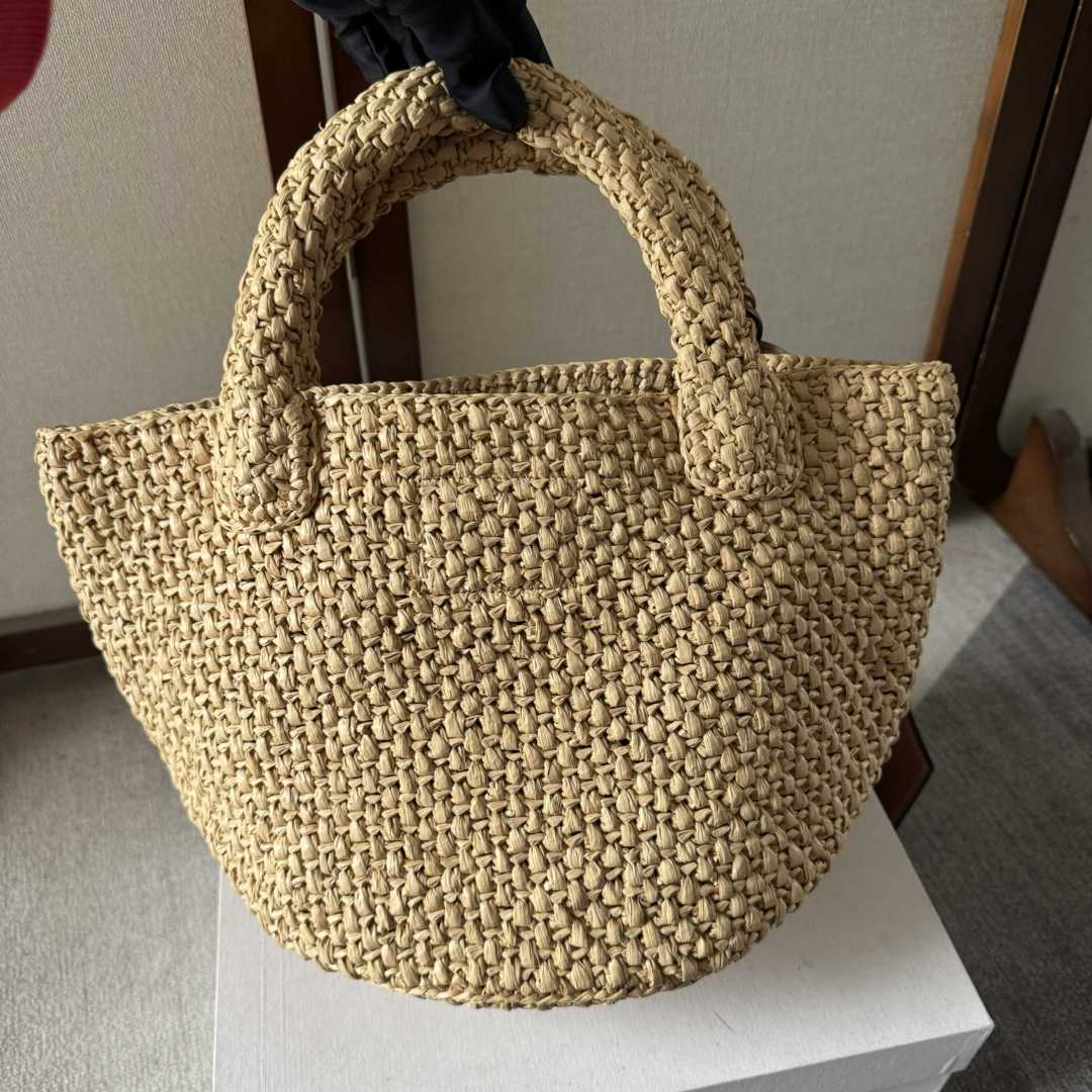 Celine Supple Small Triomphe Celine Classic Panier In Raffia And Calfskin - EUR FASHION