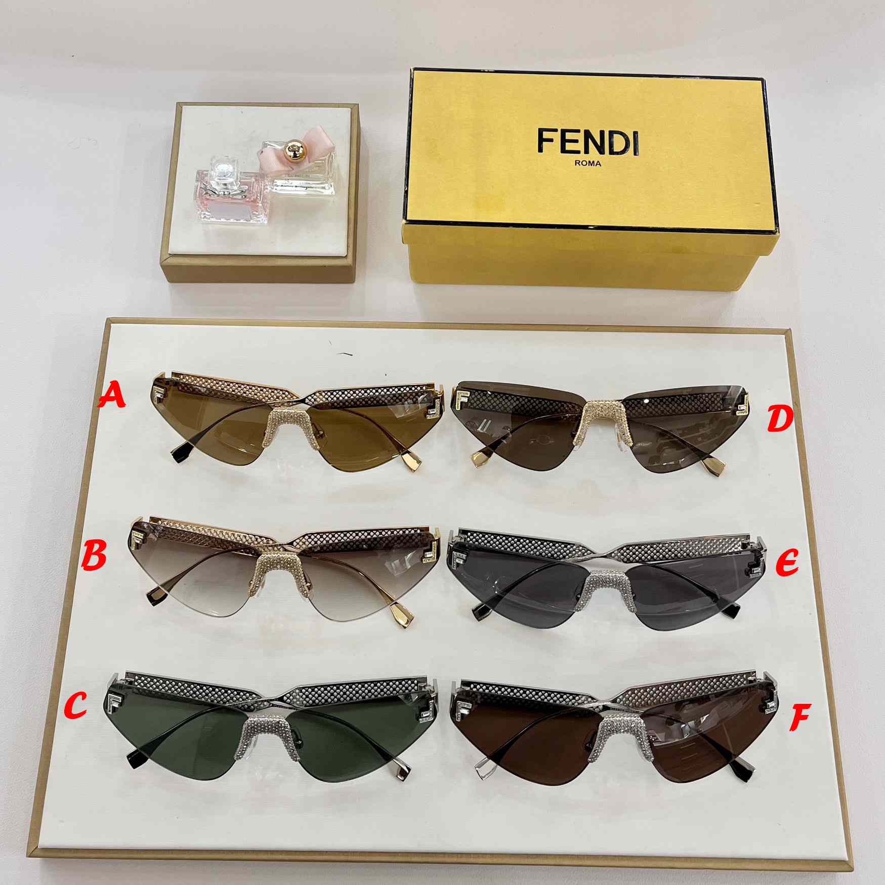 Fendi First Crystal Metal Sunglasses      FOL084V1 - EUR FASHION