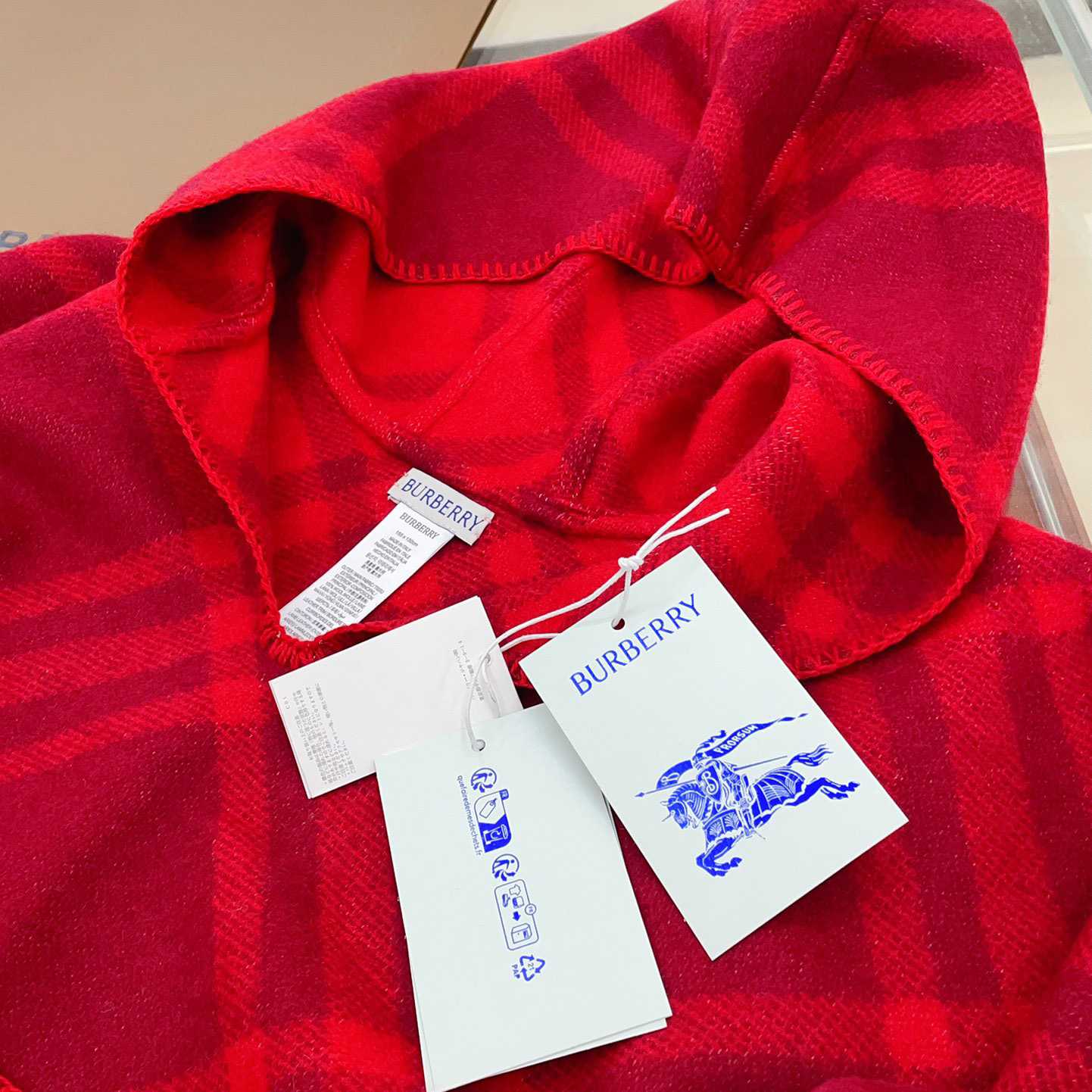 Burberry Check Wool Blanket Cape - EUR FASHION