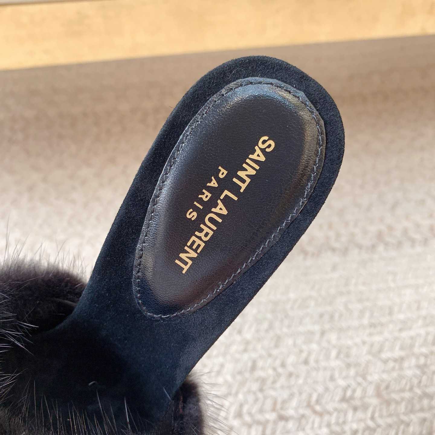 Saint Laurent LA 16 Mules In Animal-Free Fur And Suede  - EUR FASHION