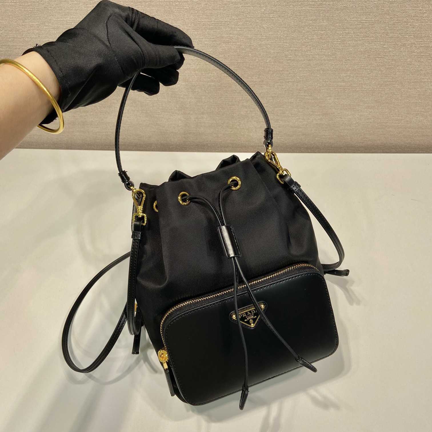 Prada Duet Re-Nylon And Brushed Bucket Bag - EUR FASHION