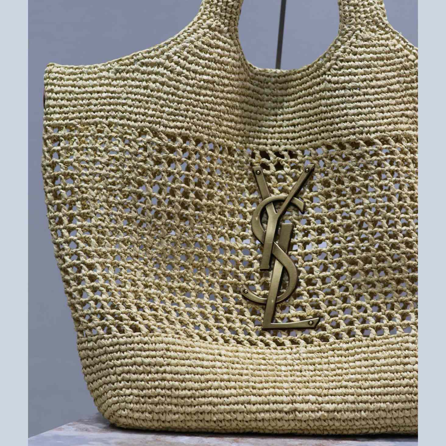 Saint Laurent YSL Icare Maxi Raffia Shopping Bag   47-61-8cm - EUR FASHION