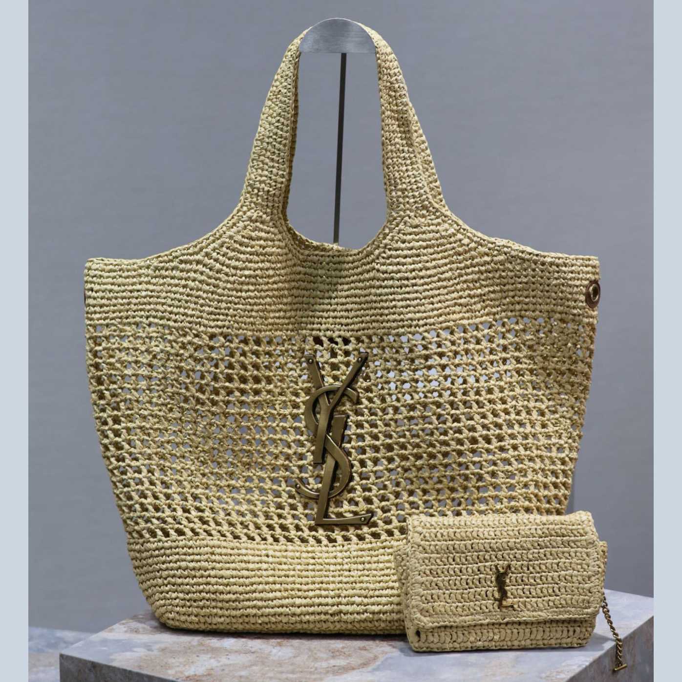 Saint Laurent YSL Icare Maxi Raffia Shopping Bag   47-61-8cm - EUR FASHION