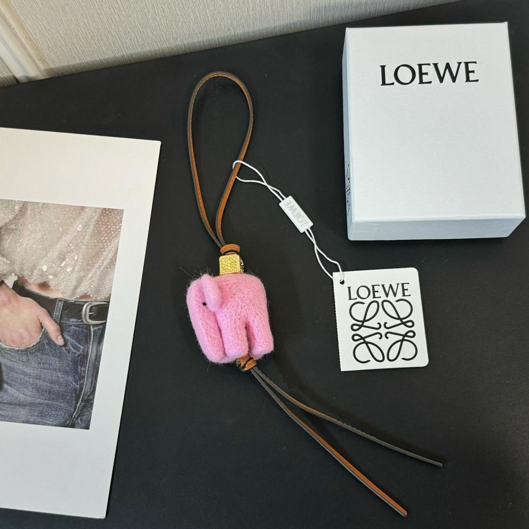 Loewe Elephant Charm In Felt And Calfskin - EUR FASHION