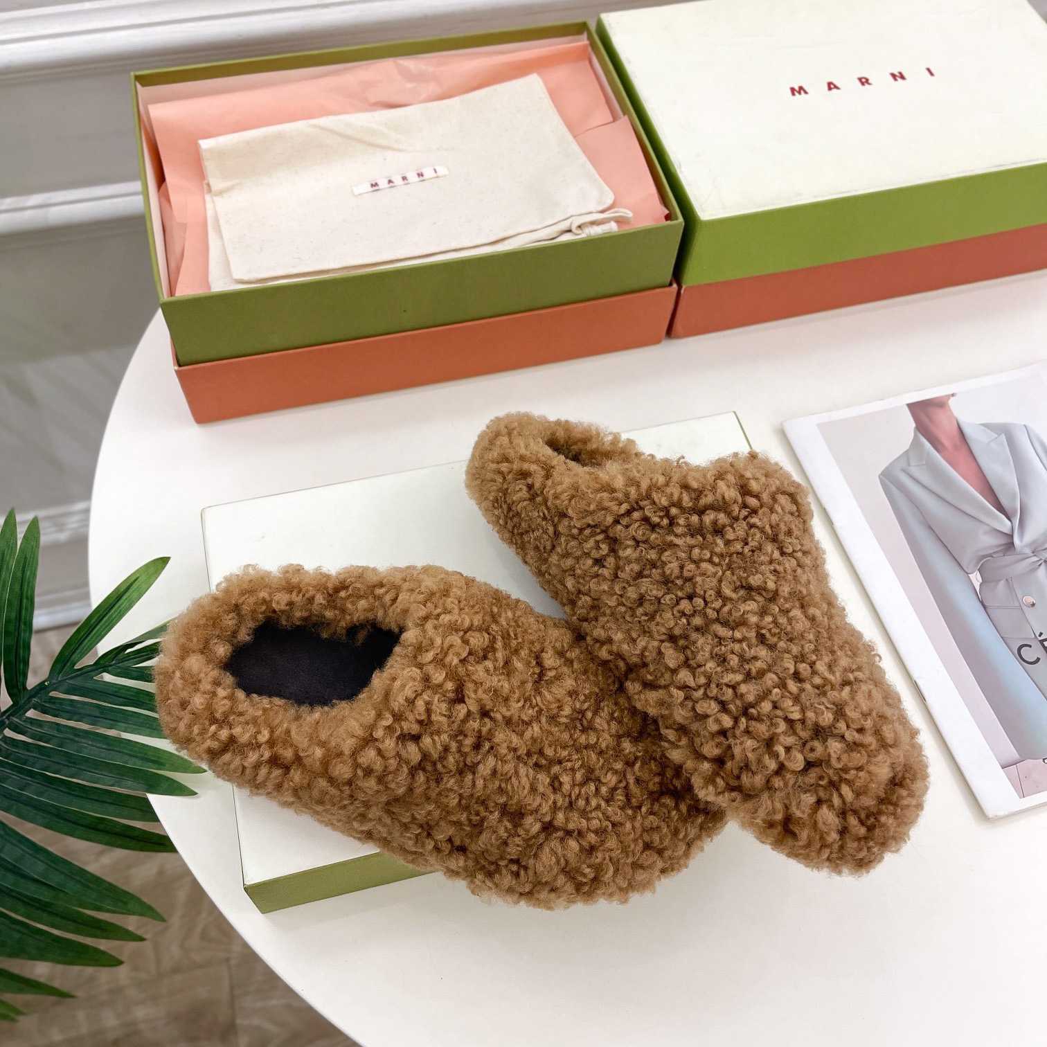 Marni Lamb Fur Mules - EUR FASHION