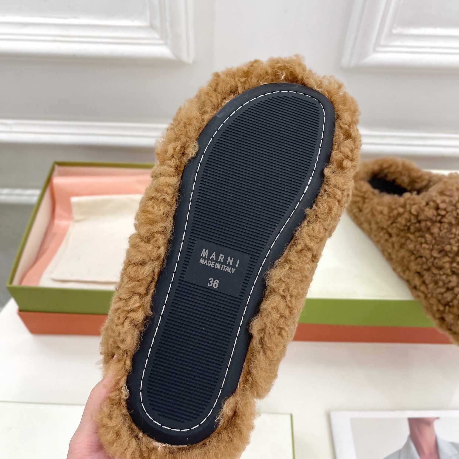 Marni Lamb Fur Mules - EUR FASHION